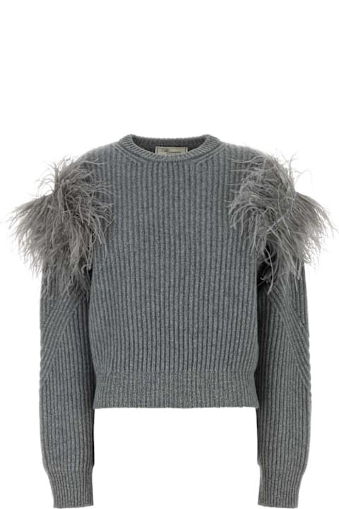 Blumarine for Kids Blumarine Grey Wool Sweater