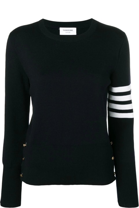 Thom Browne Sweaters for Women Thom Browne Milano Stitch Classic Crew Neck Pullover With 4 Bar