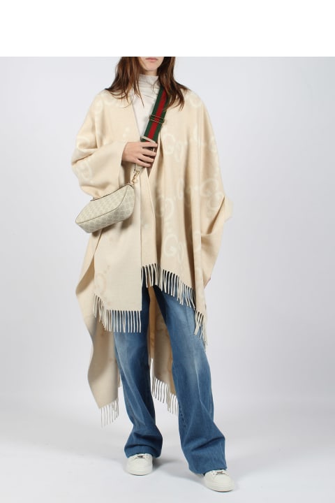 Gucci Coats & Jackets for Women Gucci Reversible Jumbo Gg Cashmere Cape