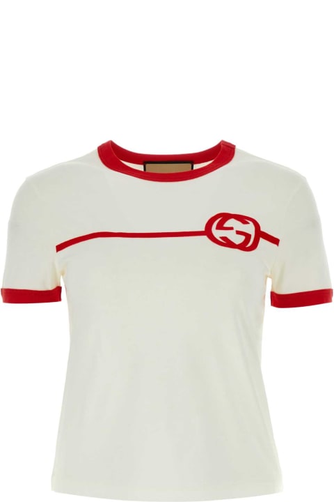 Gucci Sale for Women Gucci Ivory Cotton T-shirt