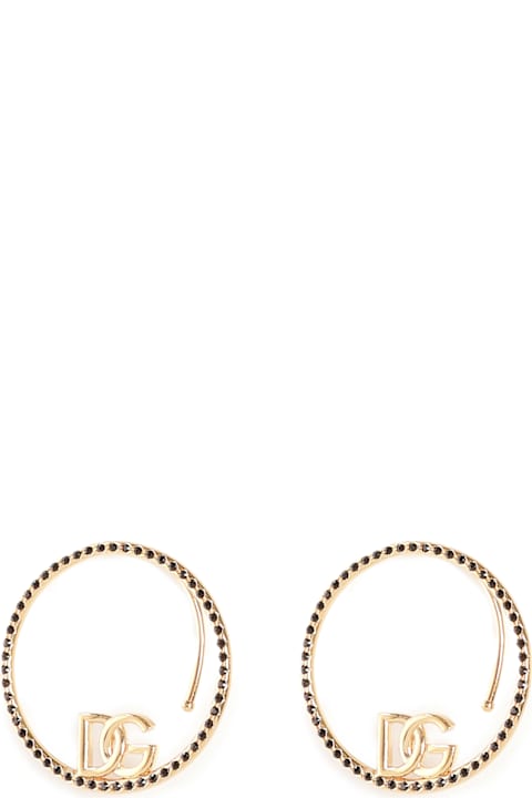 Dolce & Gabbana Earrings for Women Dolce & Gabbana Logo And Rhinestone Ear Cuff Earrings