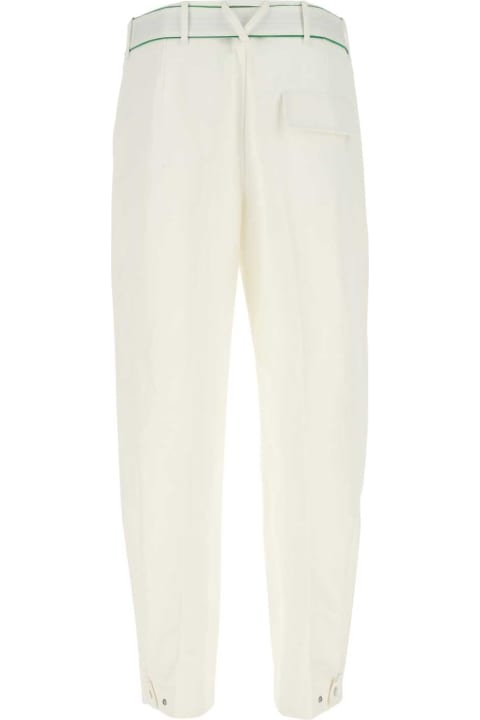Sale for Men Bottega Veneta White Cotton Wide-leg Pant