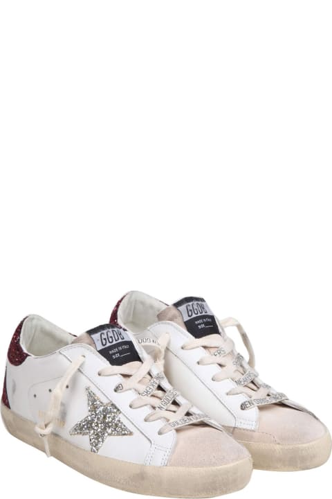 Golden Goose Sneakers for Women Golden Goose Golden Goose Super Star Sneakers In White/bordeaux Leather And Suede