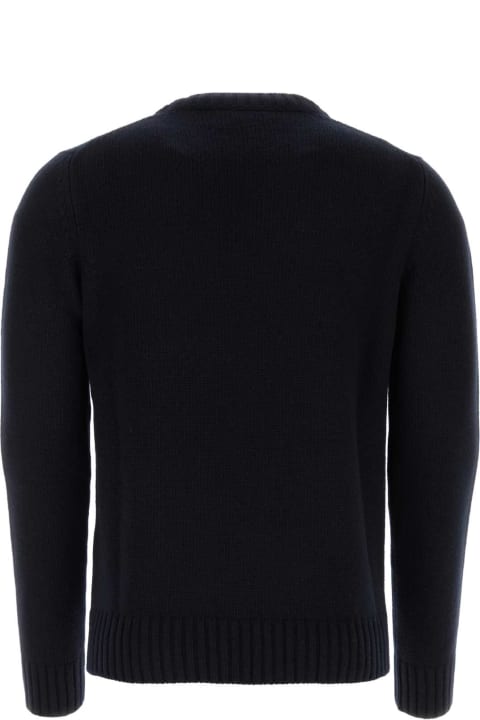 Sweaters for Men Prada Midnight Blue Wool Blend Sweater
