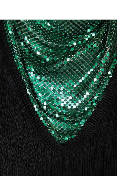 Paco Rabanne Scarves & Wraps for Women Paco Rabanne Fringe Detail Emerald Scarf