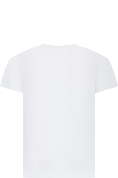 Fendi for Kids Fendi White T-shirt For Kids With Iconic Ff