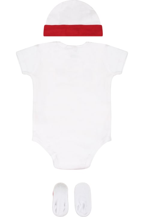 أدوات منزلية Levi
s White Set For Baby Kids With Logo
