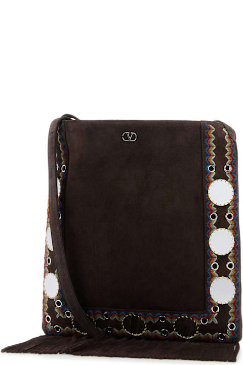 Valentino Garavani Brown Suede Nellcã´te Crossbody Bag