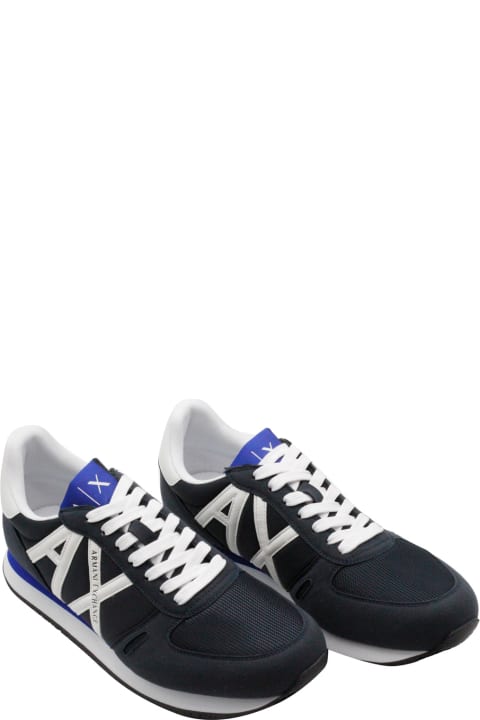Light Sneaker In Technical Fabric And Suede With Logo On The Side
