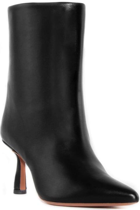 Kyoto Black Leather Ankle Boot
