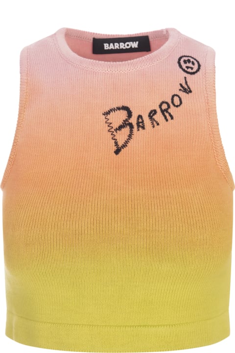 ウィメンズ新着アイテム Barrow Multicoloured Knitted Crop Top With Degradé Effect