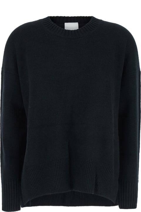 Allude for Men Allude Black Crewneck Sweater With Dropped Shoulders In Cashmere Woman