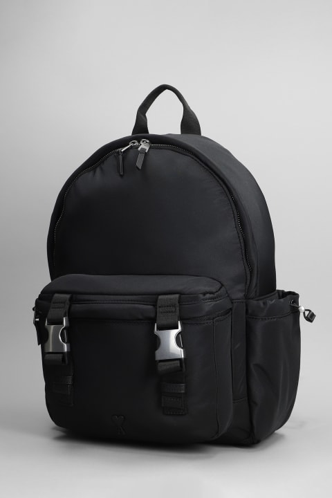 Ami Alexandre Mattiussi Backpacks for Men Ami Alexandre Mattiussi Backpack In Black Nylon