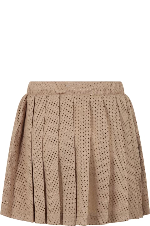 Beige Skirt For Girl With Print