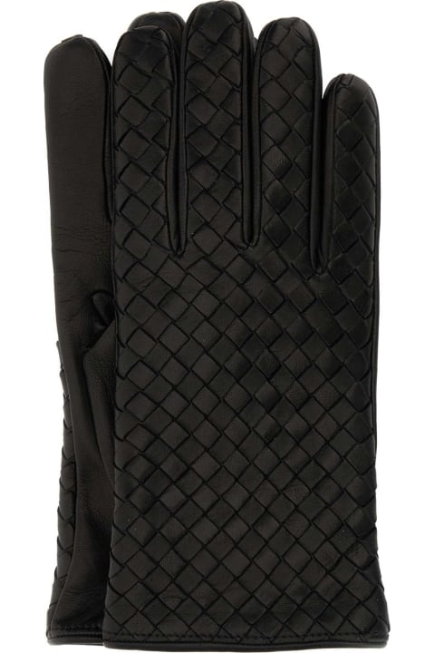 Bottega Veneta Gloves for Men Bottega Veneta Black Nappa Leather Gloves