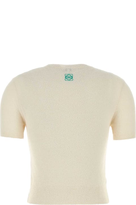 Loewe for Women Loewe Ivory Stretch Cotton Blend T-shirt