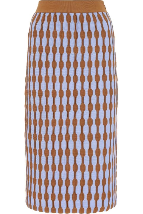 Fashion for Women Tory Burch Embroidered Stretch Polyester Blend Midi Skirt