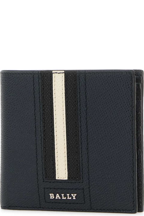 Wallets for Men Bally Blue Leather Trasai Wallet