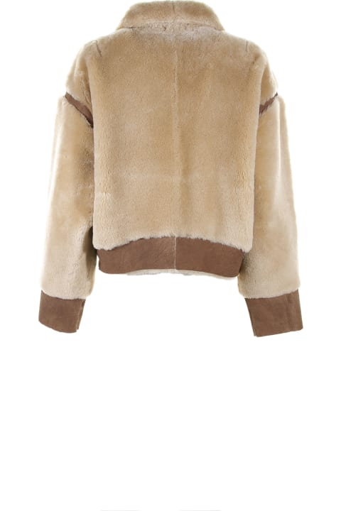 Gaia Jacket In Sheepskin And Leather