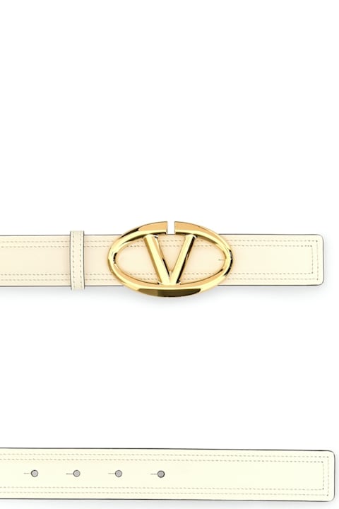 Valentino Garavani for Women Valentino Garavani White Leather Reversible Belt