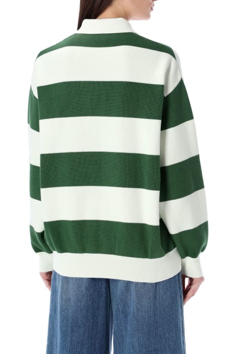 ウィメンズ Lacosteのトップス Lacoste Stripe Rib Knit Polo Shirt