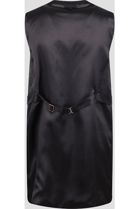 Prada Coats & Jackets for Women Prada Prada Single-breasted Vest Dress In Navy Blue Wool