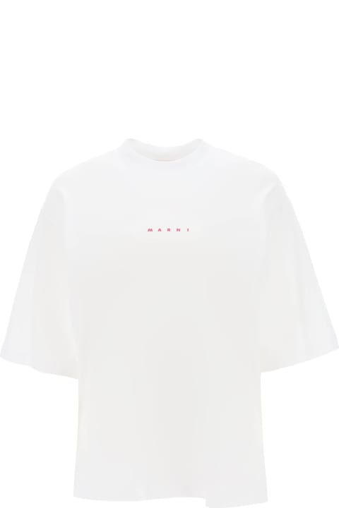 Marni Topwear for Women Marni White Oversize T-shirt With Logo