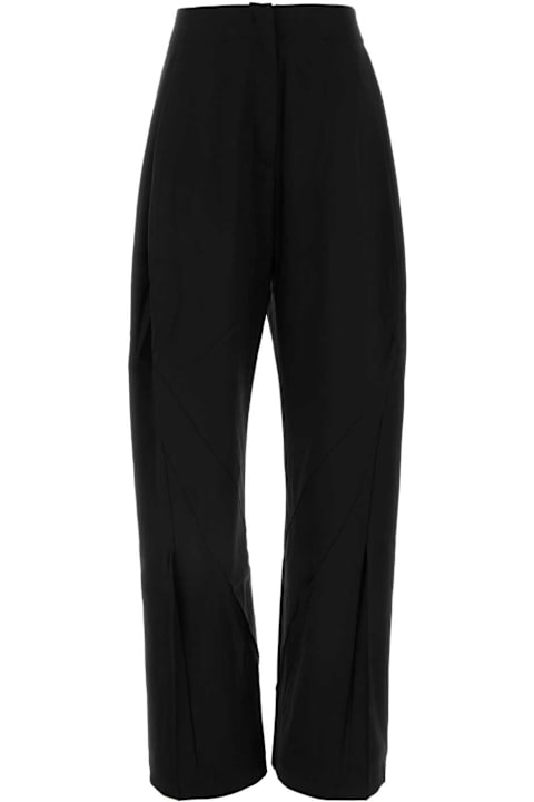 Kiko Kostadinov for Women Kiko Kostadinov Black Stretch Wool Venari Wide-leg Pant
