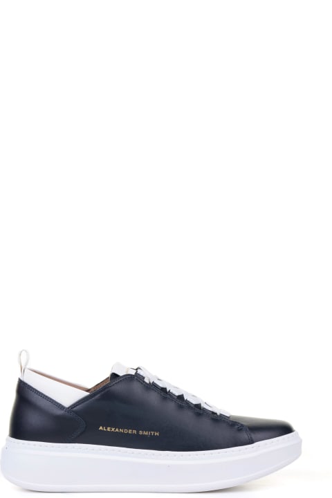 Alexander Smith London Sneakers for Men Alexander Smith London Wembley Men's Blue Leather Sneaker