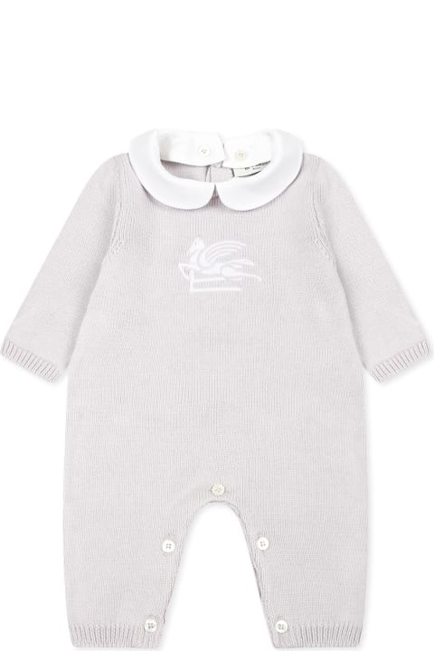 Etro Clothing for Baby Boys Etro Grey Babygrow Set For Babykids With Pegaso