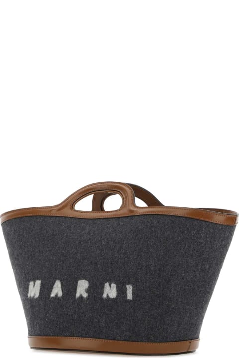 ウィメンズ Marniのバッグ Marni Two-tone Felt And Leather Small Tropicalia Summer Handbag