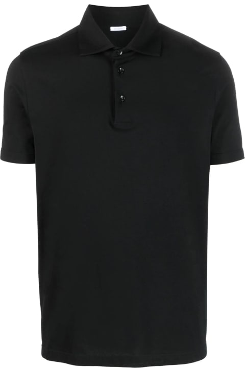 メンズ新着アイテム Malo Black Stretch-cotton Polo Shirt