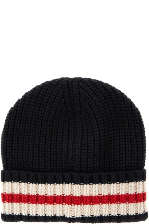 Brunello Cucinelli Hats for Women Brunello Cucinelli Black Beanie With Tricolor And Monile Detail In Cashmere Woman