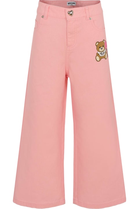 Homeware Moschino Pink Jeans For Girl With Teddy Bear