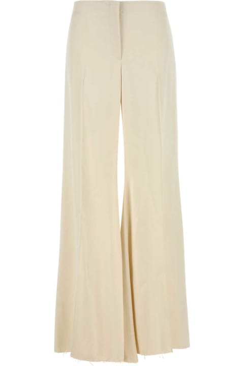 Alexander McQueen Pants & Shorts for Women Alexander McQueen Cream Satin Wide-leg Pant
