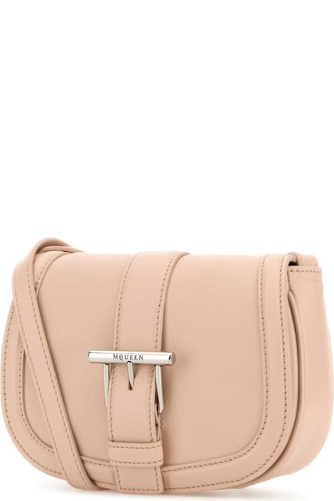 Alexander McQueen حقائب لـ السيدات Alexander McQueen Pastel Pink Leather Mini Satchel Crossbody Bag