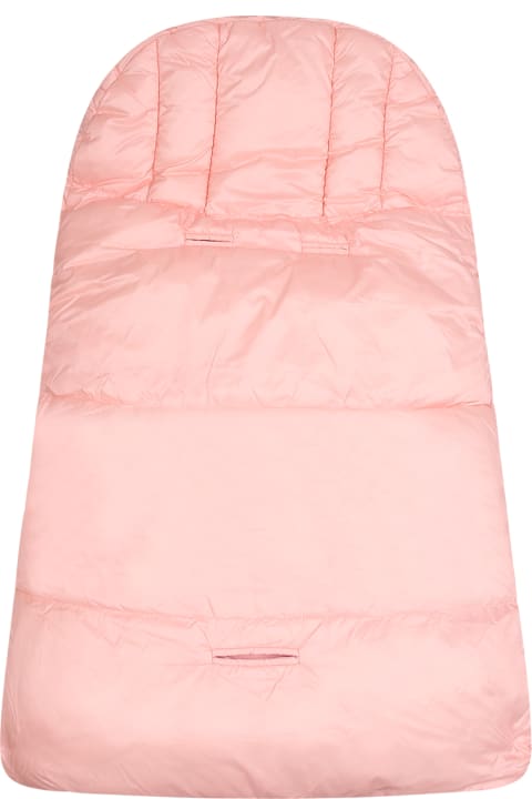 ベビーガールズのセール Moschino Pink Sleeping Bag For Baby Girl With Teddy Bear And Logo