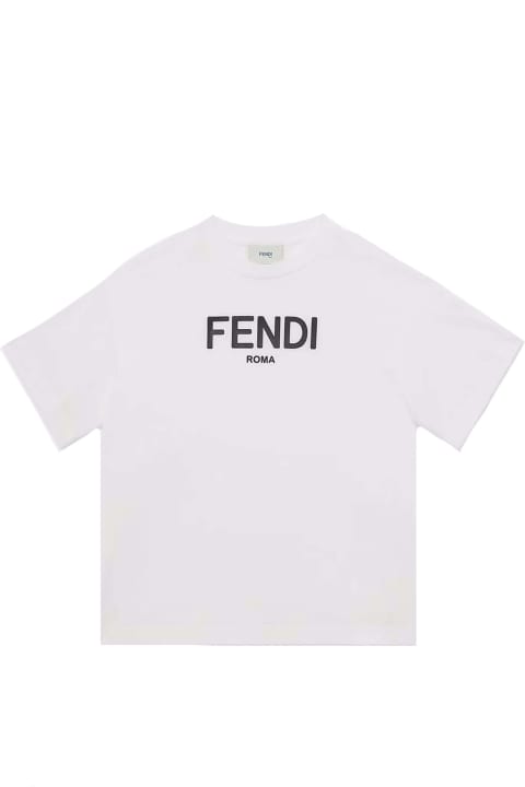 Fendiのボーイズ Fendi Fendi Kids T-shirts And Polos White