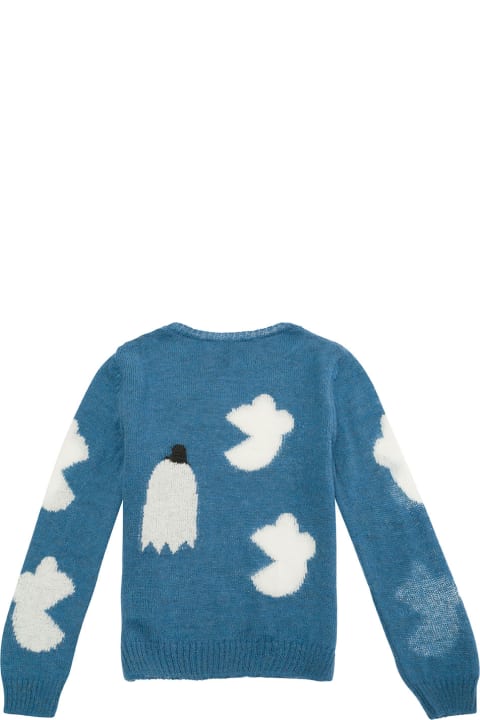 Emile Et Ida Sweaters & Sweatshirts for Girls Emile Et Ida Light Blue Sweater With Pac-man Detail In Alpaca Blend Girl