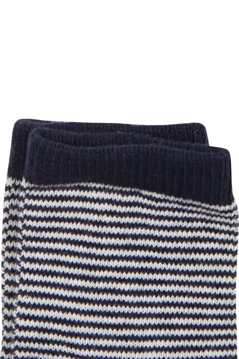 Fashion for Kids Petit Bateau Blue Socks For Baby Boy With Stripes