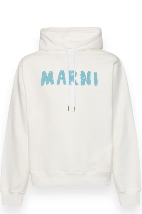 Marni Fleeces & Tracksuits for Men Marni Logo Printed Drawstring Hoodie Marni