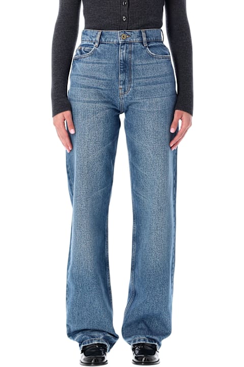 Homeware Sessùn Blue Stonewash Straight-leg Jeans With Relaxed Fit