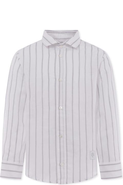 Eleventy for Boys Eleventy Light Blue Shirt For Boy With Logo