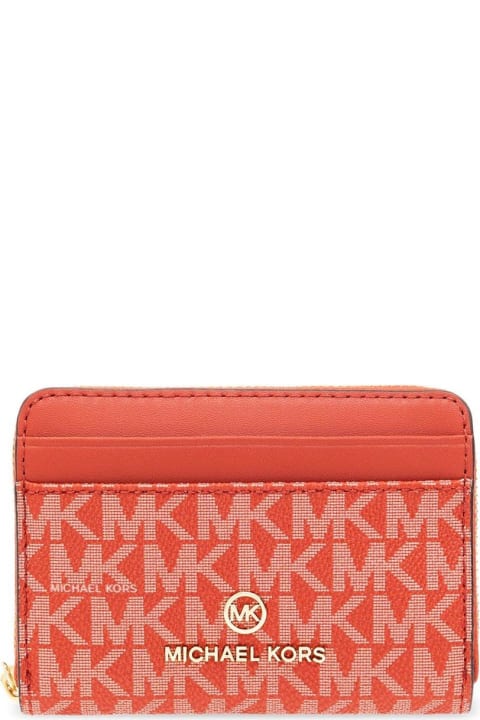 Wallets for Women Michael Kors Monogrammed Logo Lettering Zipped Wallet