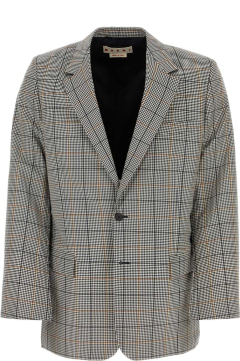 Marni Coats & Jackets for Men Marni Embroidered Wool Blend Blazer