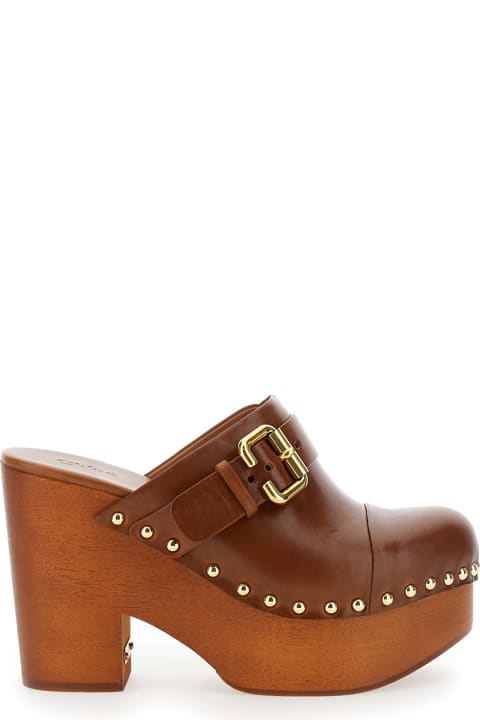 Homeware Chloé Caramel Leather Jeannette Clogs
