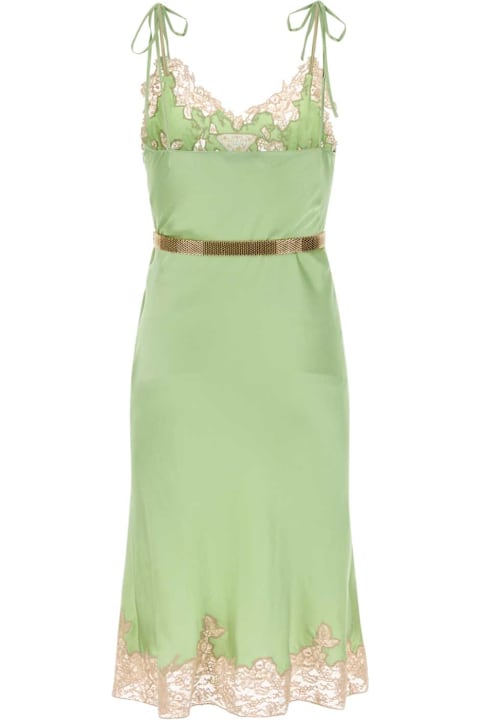 Prada for Kids Prada Pastel Green Satin Dress