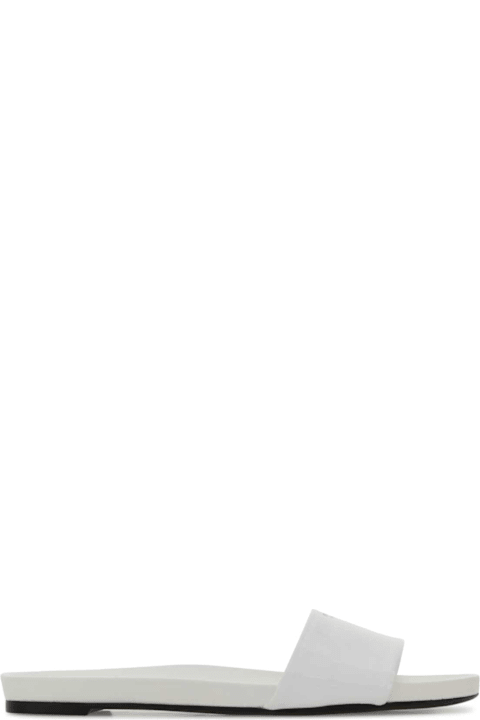 Prada White Leather Slippers