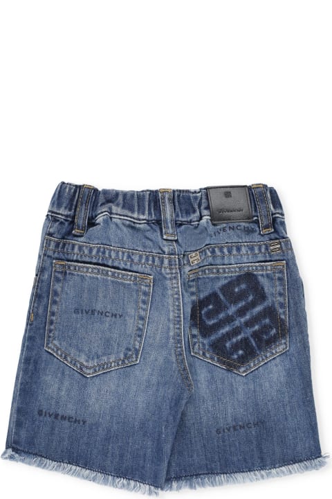 Givenchy Bottoms for Baby Boys Givenchy Cotton Denim Bermuda With Logo