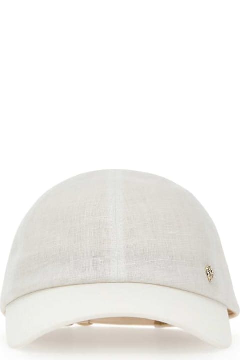 Helen Kaminski Hair Accessories for Women Helen Kaminski White Linen Bronte Baseball Cap